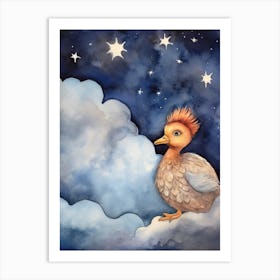 Baby Turkey Sleeping In The Clouds Art Print