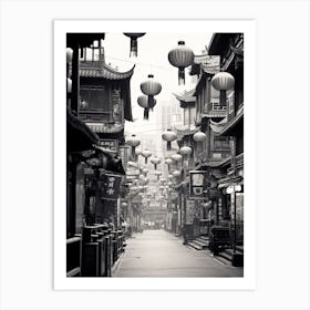 Shanghai, China, Black And White Old Photo 3 Art Print