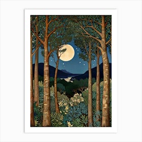 William Morris Moonlight In The Forest 11 Art Print