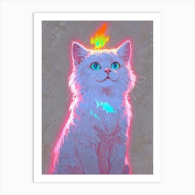 Neon Cat 5 Art Print