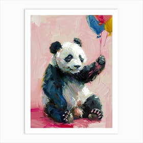 Cute Panda 3 With Balloon Art Print