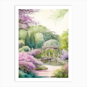 Birmingham Botanical Gardens, 1, Usa Pastel Watercolour Art Print