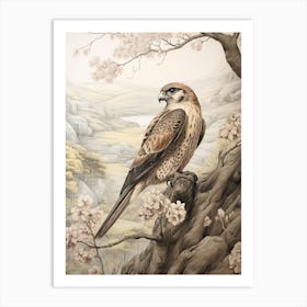 Storybook Animal Watercolour Falcon 3 Art Print