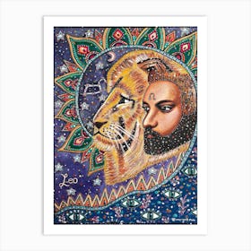 King Leo Zodiac Sign Art Print