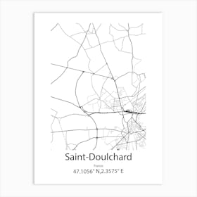 Saint Doulchard,France Minimalist Map Art Print