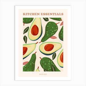 Avocado Pattern Illustration Poster 2 Art Print