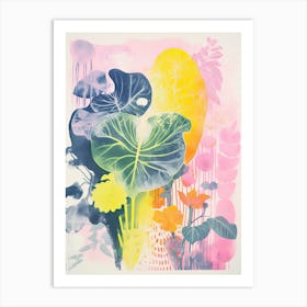 Colourful Botanical Risograph Style 2 Art Print