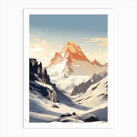 Chamonix France 3 Hiking Trail Landscape Art Print