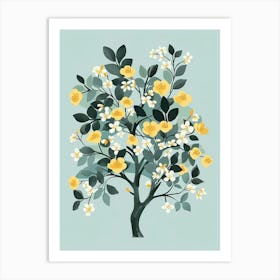 Banyan Tree Flat Illustration 1 Art Print