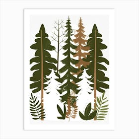 Fir Trees In The Forest 1 Art Print