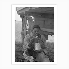 Man Eating Lunch In Cane Fields Near New Iberia, Louisiana By Russell Lee Art Print