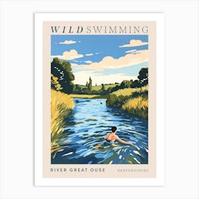 Wild Swimming At River Great Ouse Bedfordshire 2 Poster Art Print