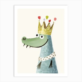 Little Crocodile 1 Wearing A Crown Art Print