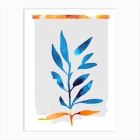 Blue And Orange Botanical Art Print