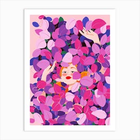 Girl In A Flower Field Art Print