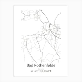 Bad Rothenfelde,Germany Minimalist Map Art Print