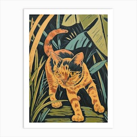 Balinese Cat Relief Illustration 3 Art Print