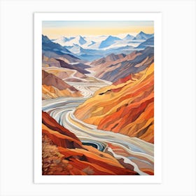 Autumn National Park Painting Aletsch Glacier Switzerland 4 Art Print