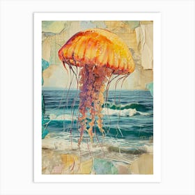 Jellyfish Retro Collage 4 Art Print