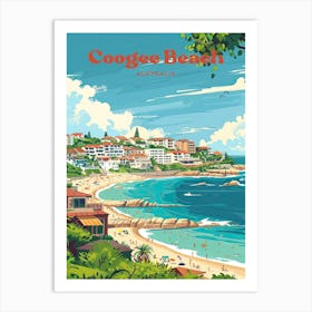 Coogee Beach Australia Vintage Art Illustration Art Print