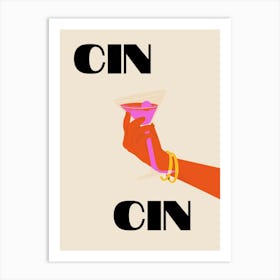 Cin Cin Retro Glamour Poster Art Print