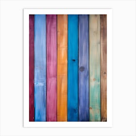 Colorful Wooden Planks Art Print