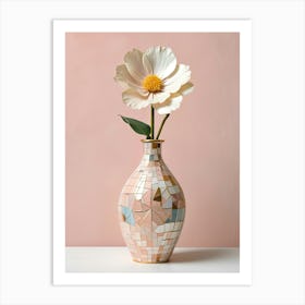 Pink Mosaic Vase Art Print