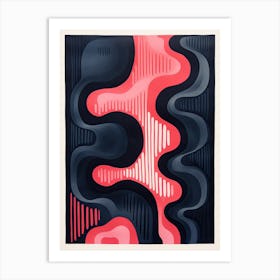 Minimalism Abstract Print, Red, Dark Art Print