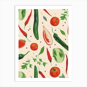 Vegetable Selection Pattern 1 Art Print