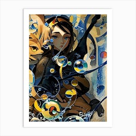 Shinobi Girl With Bubbles Art Print