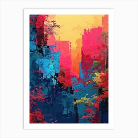 Abstract - Cityscape | Pixel Art Series Art Print