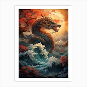 Dragon In The Sea Art Print