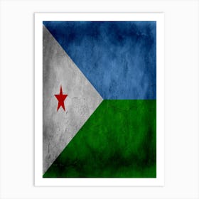 Djibouti Flag Texture Art Print