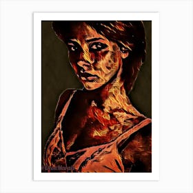 Woman In Flames 3 Art Print