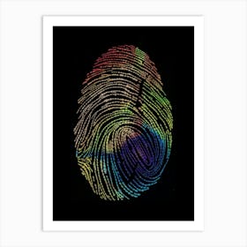 Fingerprint Print typography Ram name chanting repetition Art Print