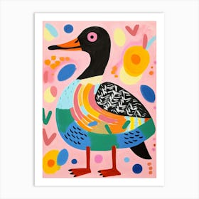 Pink Scandi Duck 5 Art Print