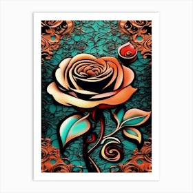 Abstract Rose Art Print