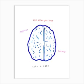 Doodle Art Brain Art Print