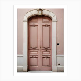 Pink Aesthetic Parisian Door Photography Art Print