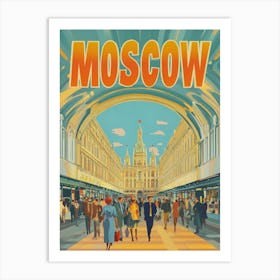 Aihrgdesign A 1970s Inspired Travel Poster For Moscow 2 Art Print