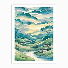 Landscape With Houses Art Print