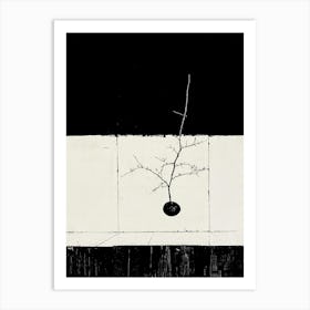 Tree Black and White Minimal Collage Art Print