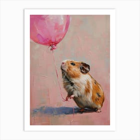 Cute Guinea Pig 2 With Balloon Art Print
