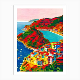 Cinque Terre National Park Italy Abstract Colourful Art Print
