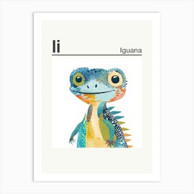 Animals Alphabet Iguana 1 Art Print