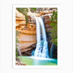 Calf Creek Waterfall, United States Majestic, Beautiful & Classic (1) Art Print