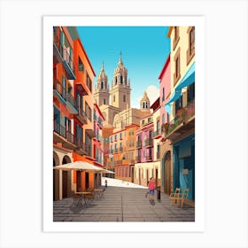 San Sebastian, Spain, Flat Illustration 3 Art Print