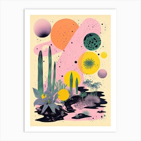 Abstract Botanical Risograph Style 7 Art Print