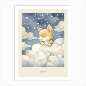 Sleeping Baby Wolf 4 Nursery Poster Art Print