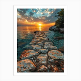 Sunset Over The Sea 2 Art Print